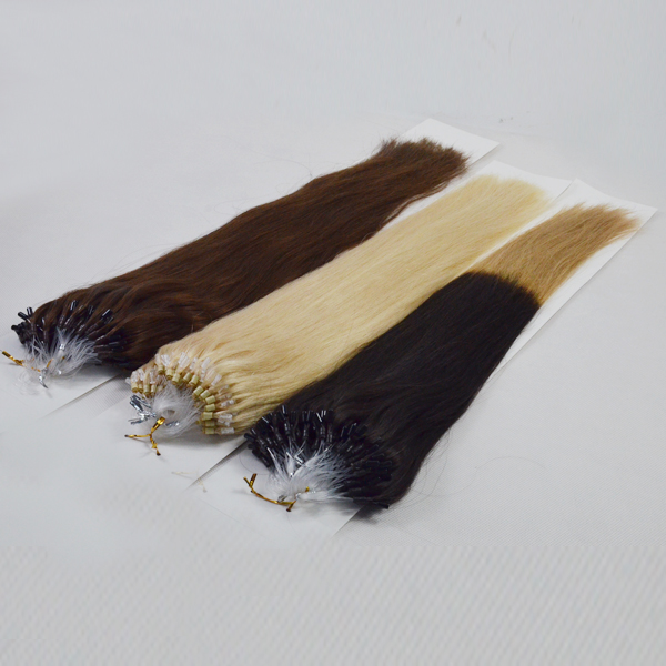 China Micro Ring Loop Hair Extensions Wholesale Human Remy Weft Brazilian Hair Extensions  LM429